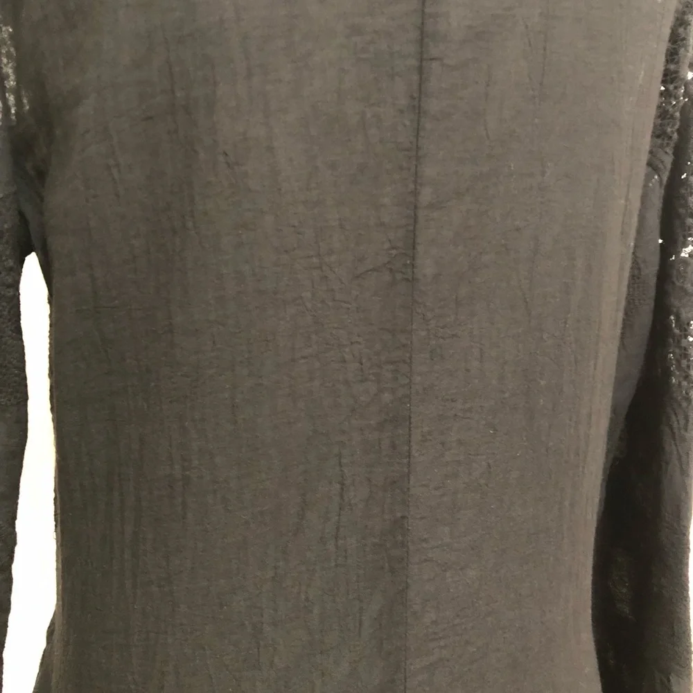 V Cristina Long Sleeve Crochet Accented Top